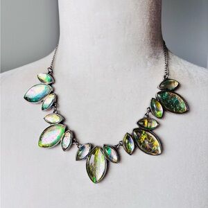 Elegant Silver Opal Toned Necklace